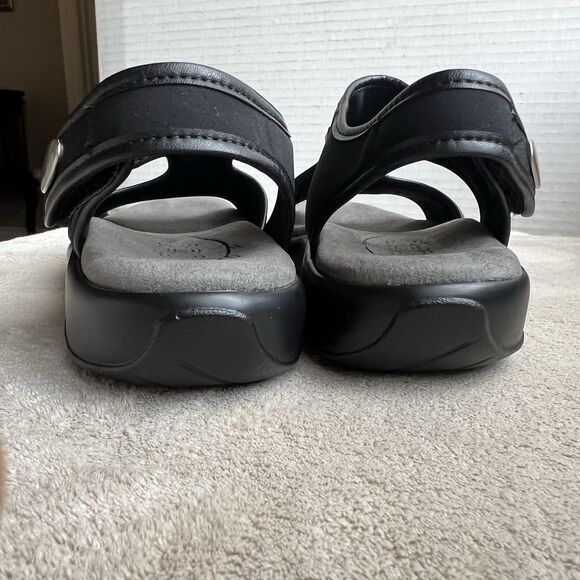 SAS Harmony Black Mesh Tripad Comfort Flat Sandal Women 5 Adjustable Strap USA - Picture 10 of 16